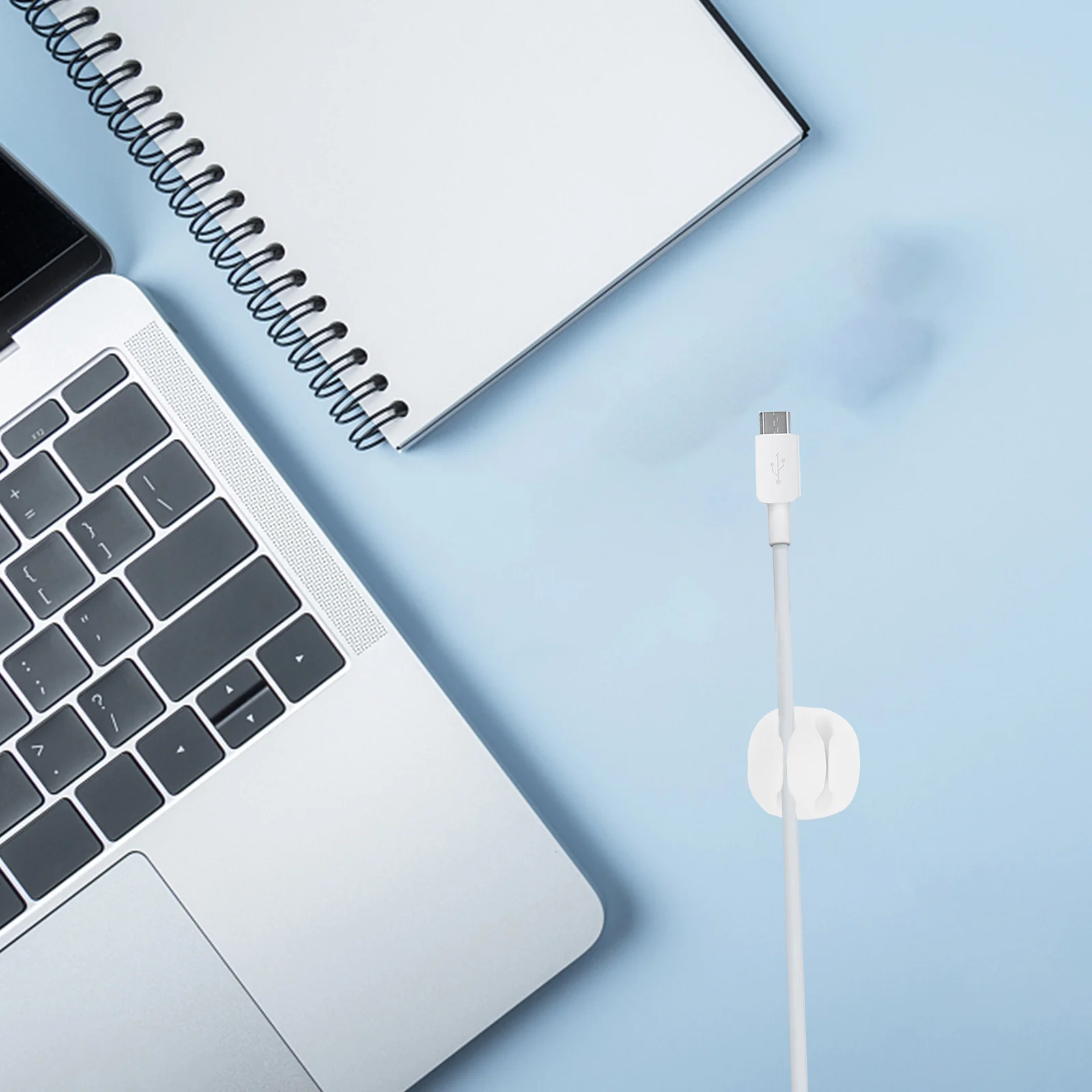 

10Pcs Cable Wire Clips Desktop Management Organizer for Data Cables Earphone Cords Plastic Reusable Adorable Cord Keeper