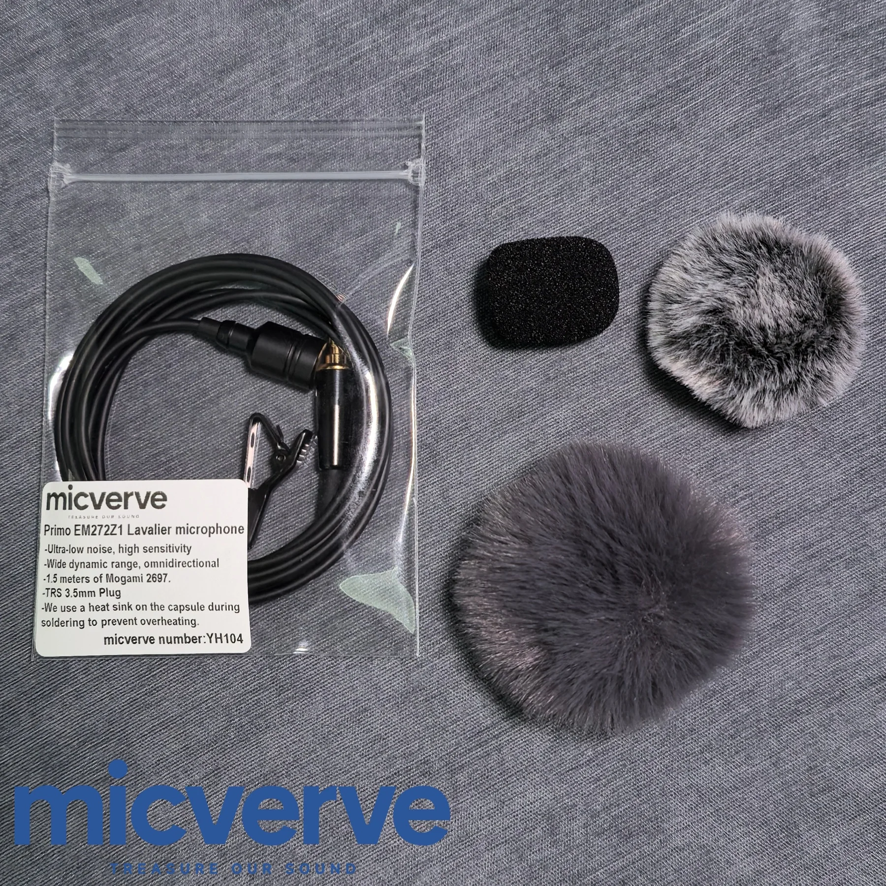 Primo EM272Z1 Lapel Mic: Handcrafted High Quality, 1.5m Length