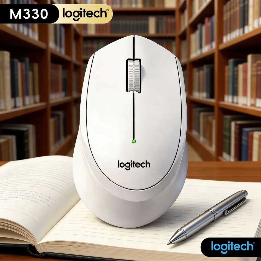 Logitech M330 Silent Wireless Mouse Compact Body Fit Limited Desk Space For Desktop Notebook Mac Home Office Task
