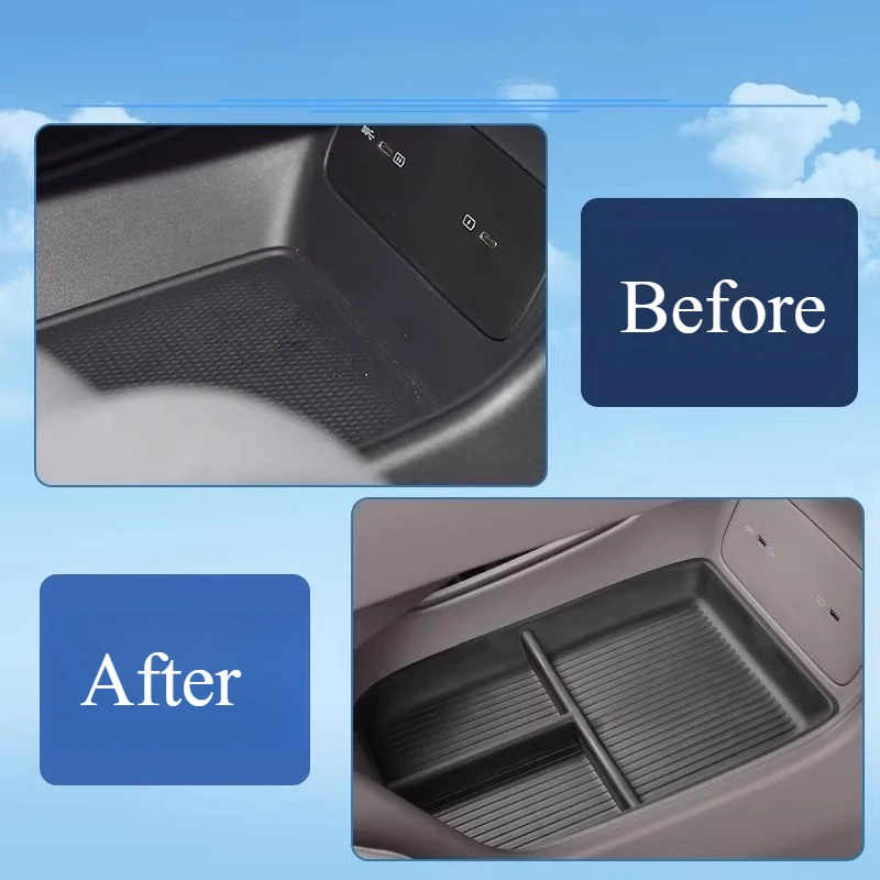 Under Center Console Storage Box Organizer Interior Refit Decor Premium Auto Accessories for ZEEKR 7X - view 5