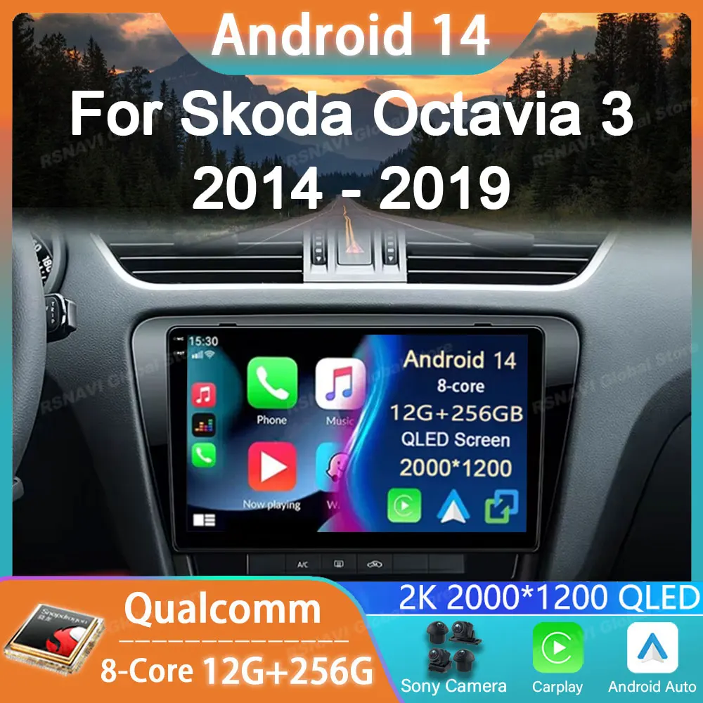 

Car Radio Android 14 For Skoda Octavia 3 2014 2015 2016 2017 2018 2019 GPS Carplay Multimedia Player Navigation Stereo Head Unit