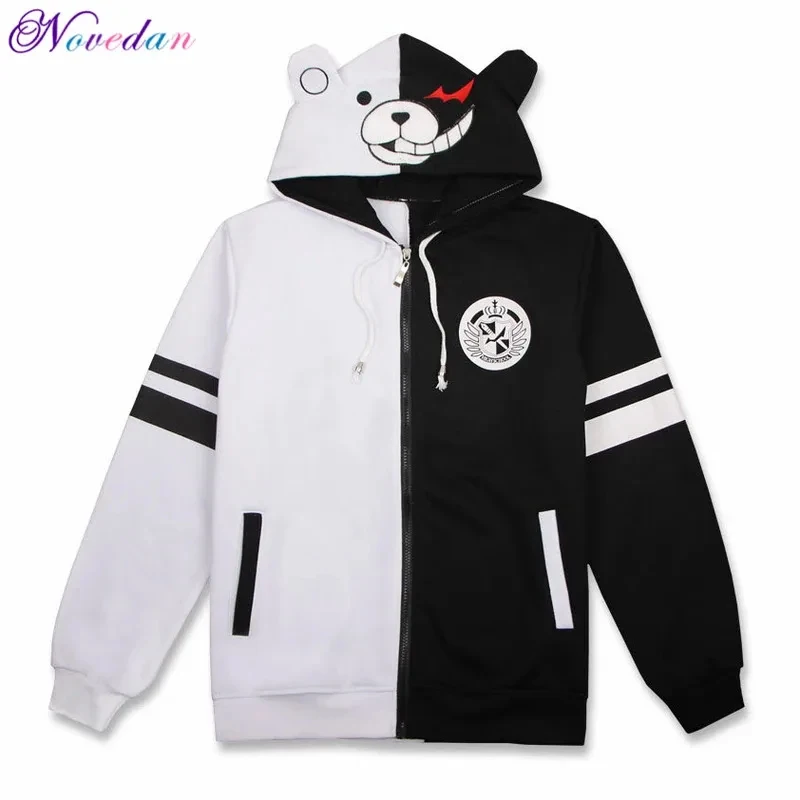 

♥AA Anime Danganronpa Monokuma Cosplay Costume Unisex Hoodie Sweatshirt Hooded Black White Bear Long Sleeve Daily Casua New 2026