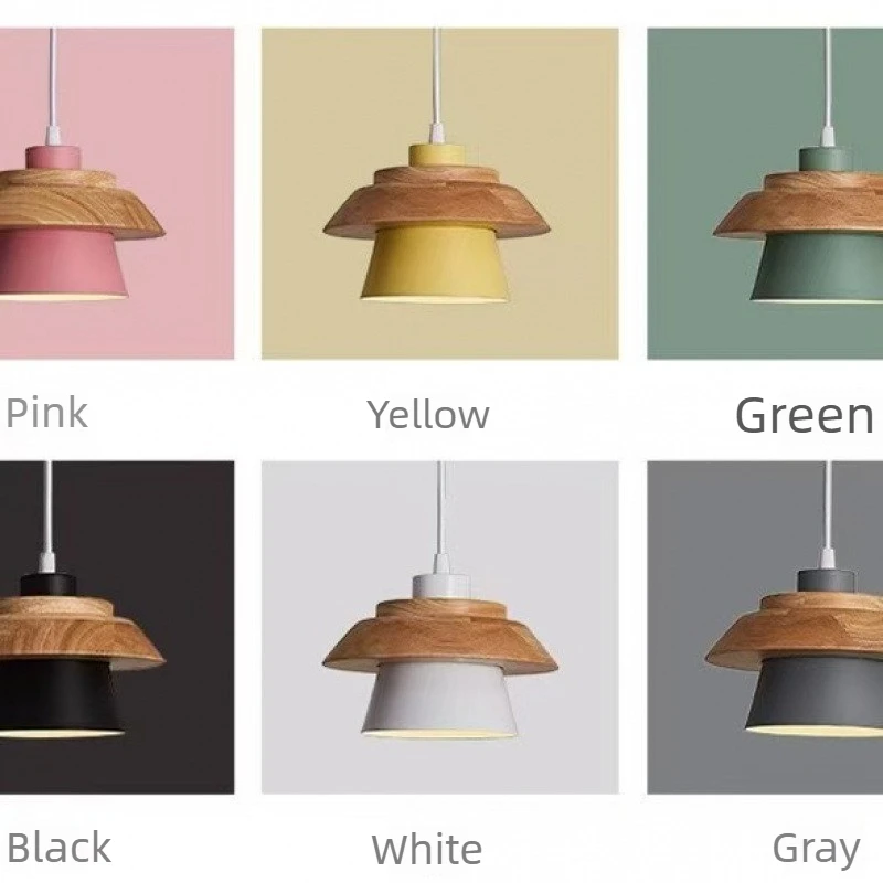 Nordic Minimalist Personality Fashion Wood Pendant Light For Living Room Dining Hall Bedroom Study Island Table Hotel Homestay