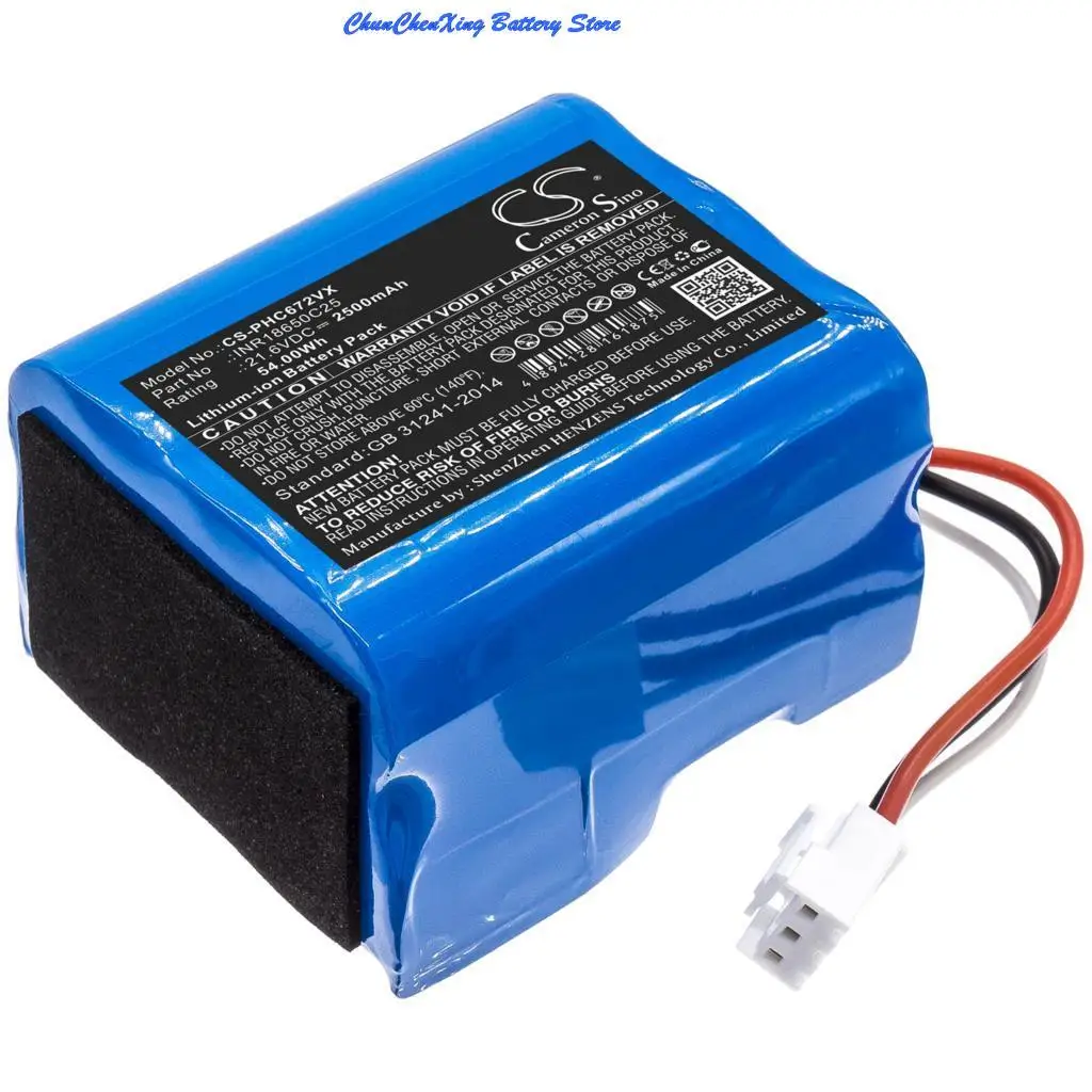 CS 21.6V 2500mAh Vacuum Battery for Philips FC6722 FC6723 FC6721-01 FC6725 FC6726 6727/01 FC6728 FC6729 FC6728/01 FC6728/01R1