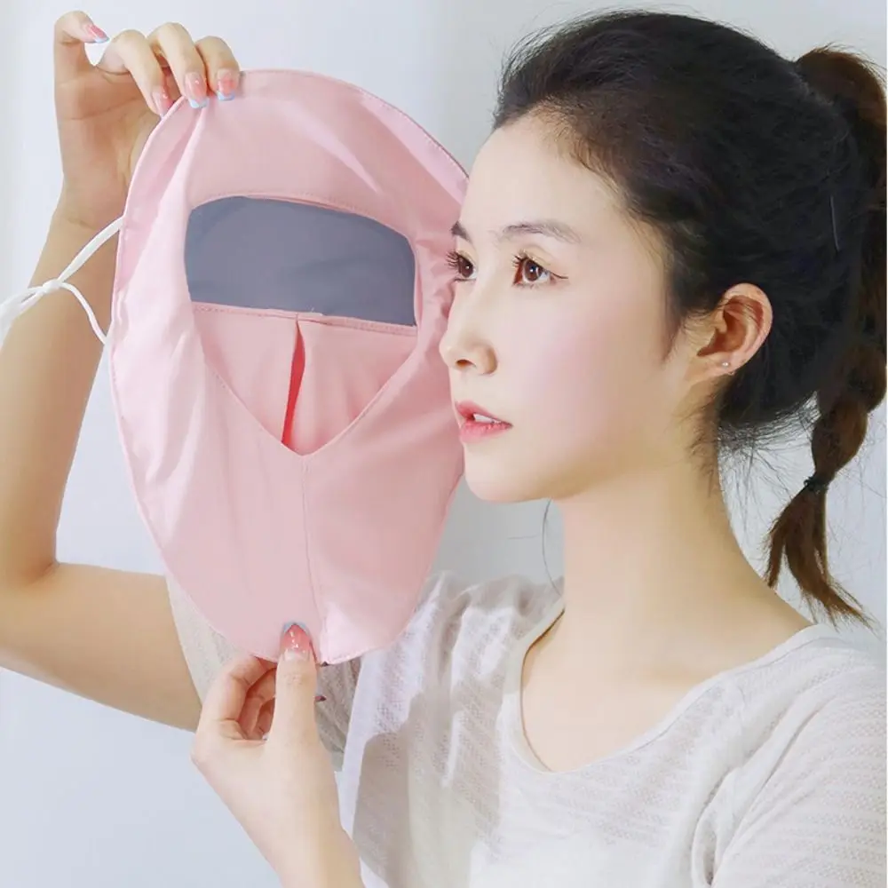 

Adjustable Sunscreen Face Scarf Ice Silk Mask Face Mask Summer Face Cover Solid Color Sunscreen Veil Sunscreen Mask Hiking