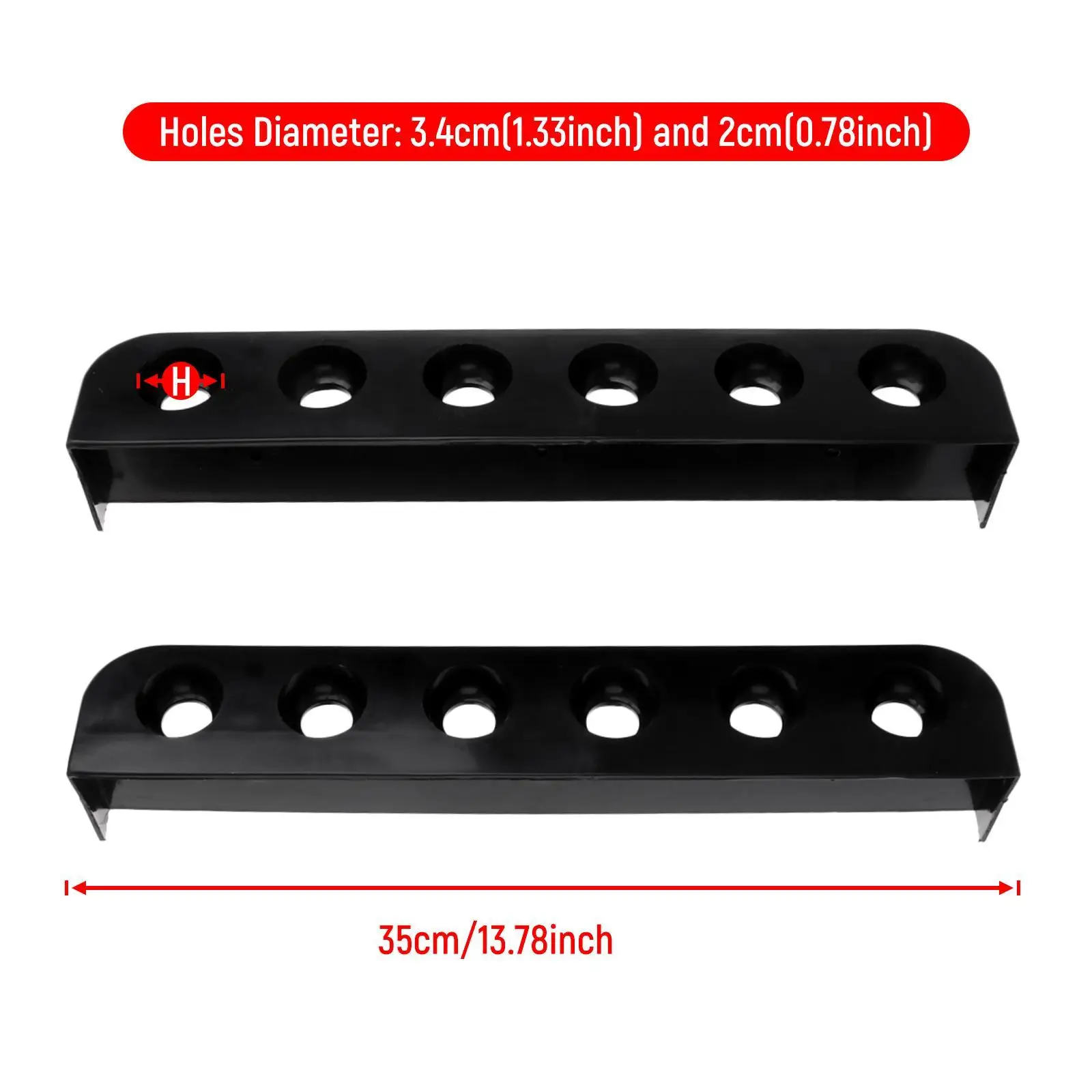 Piscina DURÁVEL/SNOOKER CUE RACK HOLES 6 CUÇÕES BILLIARD RODS SUPORTE SUPORTE PRETO
