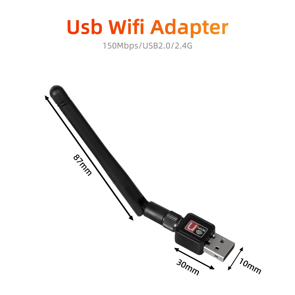 Network Card Mini USB WiFi Adapter Card 150Mbps 2dBi WiFi adapter PC WiFi Antenna WiFi Dongle 2.4G USB Ethernet WiFi Receiver