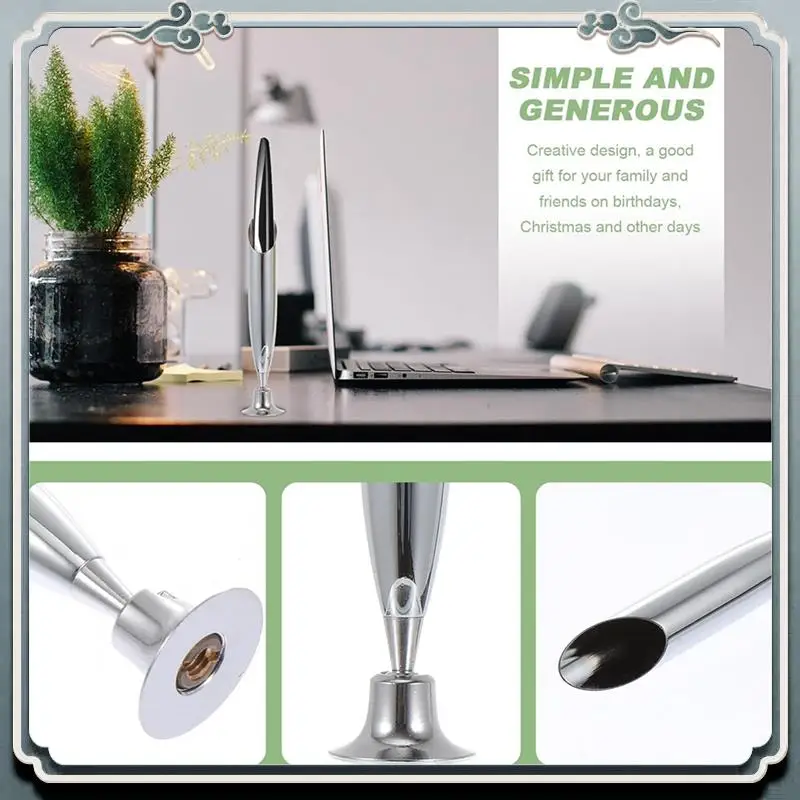 プレミアム 2 個羽ペンホルダー金属挿入ペンホルダーシングルペンディスプレイスタンド羽根ペンベースデスクトップ鉛筆スタンドホルダー