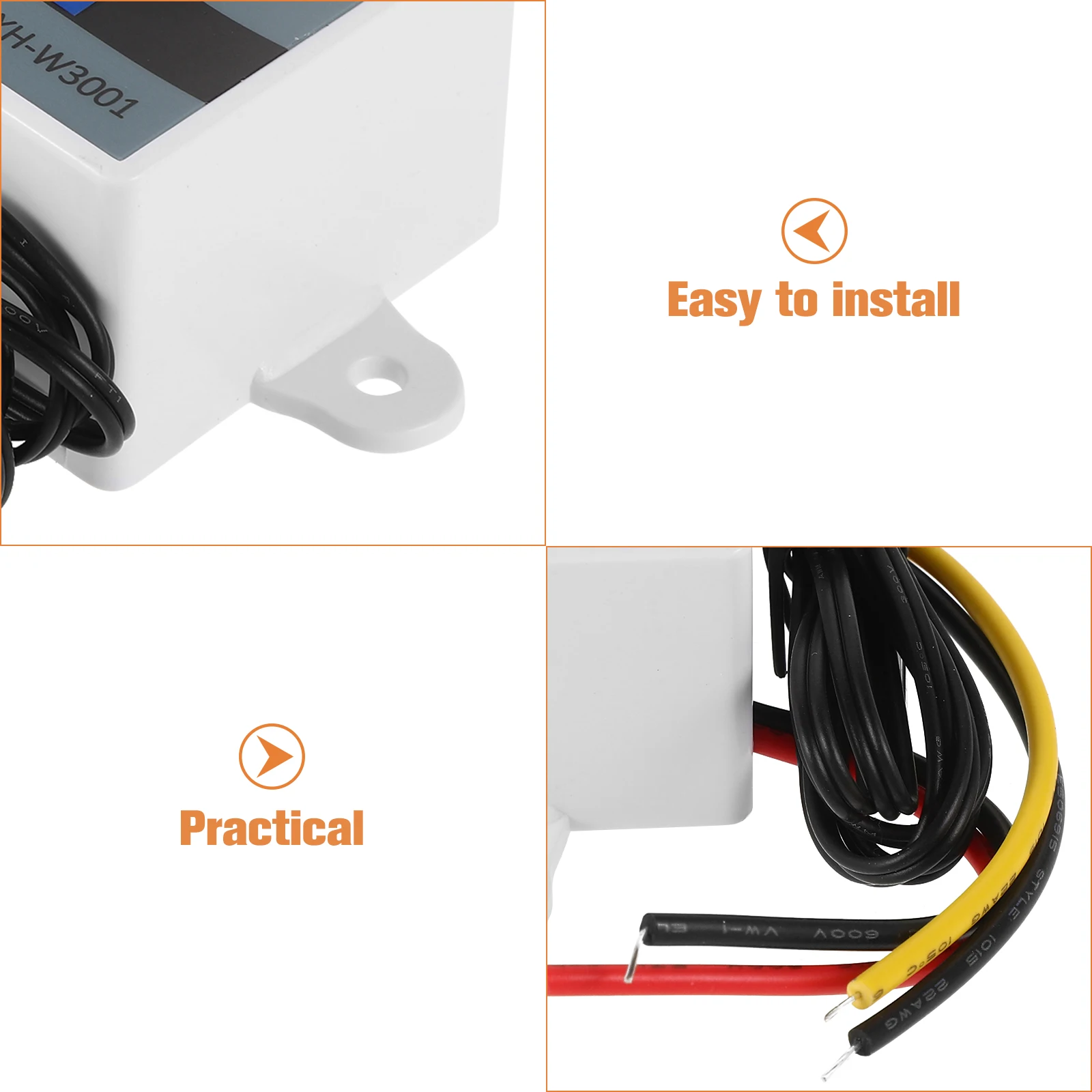 

Temperature Controller Digital Programmable Heating Cooling Thermostat Plastic Controller Temperature Sensor Range -50 to 110