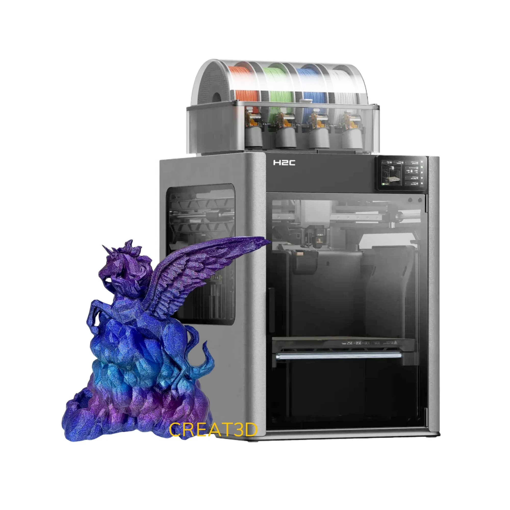 Original H2C AMS Combo Dual-nozzle Multi-Color Large Size 330*320*325mm High Speed Industrial Closed Core-XY FDM 3D Printer