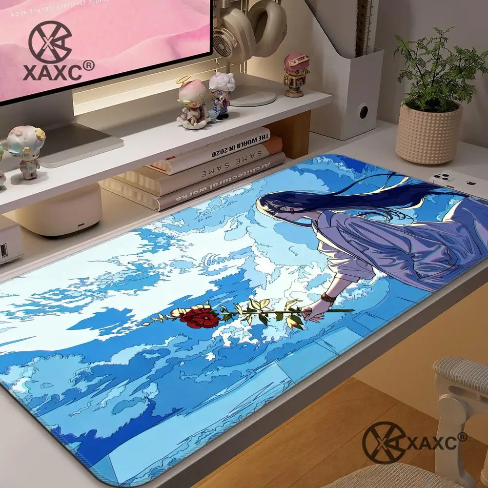 Celluloid Style Anime Girl XAXC Mouse Pad large keyboard mouse desk pad non-slip rubber gaming mouse pad laptop mouse carpet