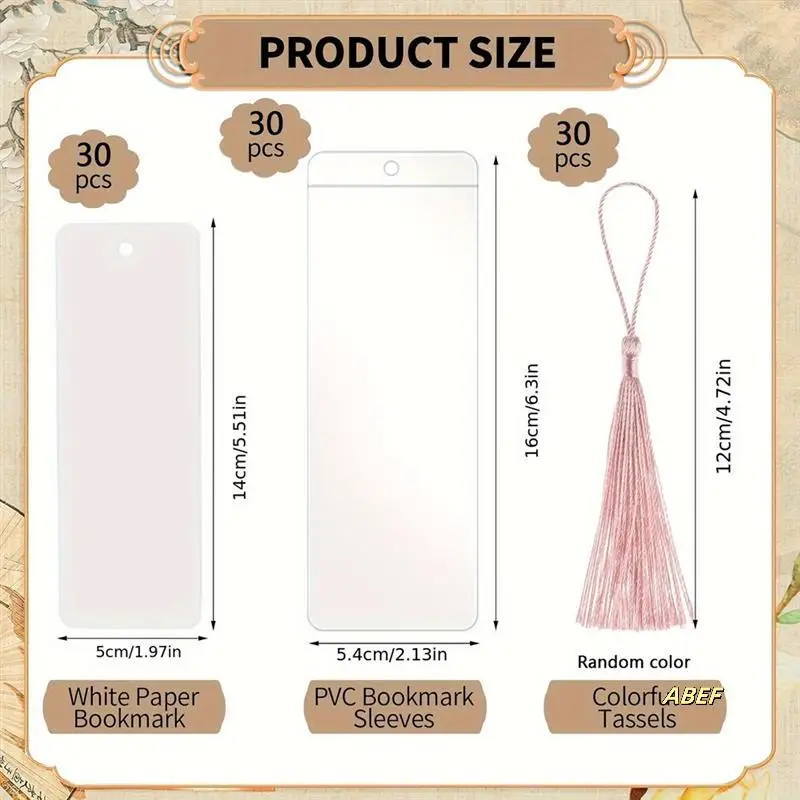 Пустые бумажные закладки с кисточками, прозрачные заготовки для закладок, красочные кисточки, картон, набор для изготовления закладок «сделай сам»