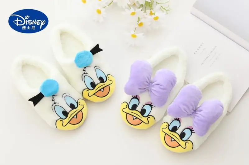 2025 Disney Plush Mule Slippers - Half-Open Toe Warm House Shoes, Cute Japanese Style for Girls, Instagrammable