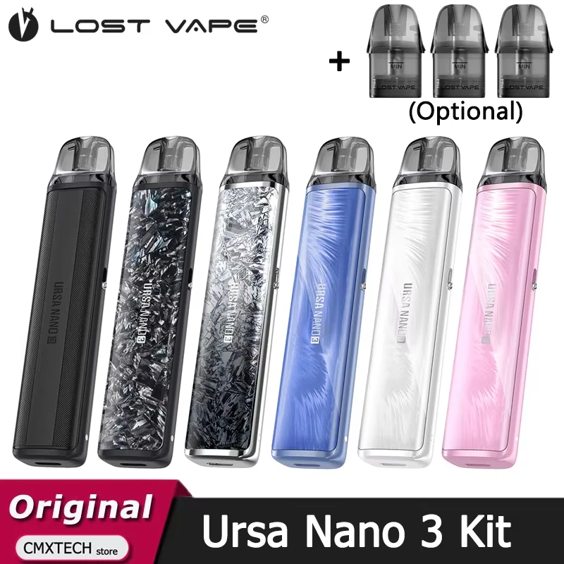 Original Lost Vape Ursa Nano 3 Kit 30W Vape con batería de 1200mAh Cartucho de Ursa de 2,5 ml 0.6/0.8ohm Vaporizador de cigarrillo electrónico