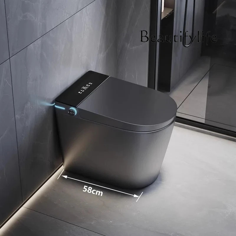 

Black Smart Toilet Gray Small Apartment 58CM Siphon Household Automatic Voice Foam Shield Short Toilet