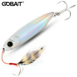 Metal Jig Artificial Bait 10g 15g 18g Shore Cast Wobbler Feather Hook Laser Cover Sinking Spinner Tools Fishing Accessories Lure