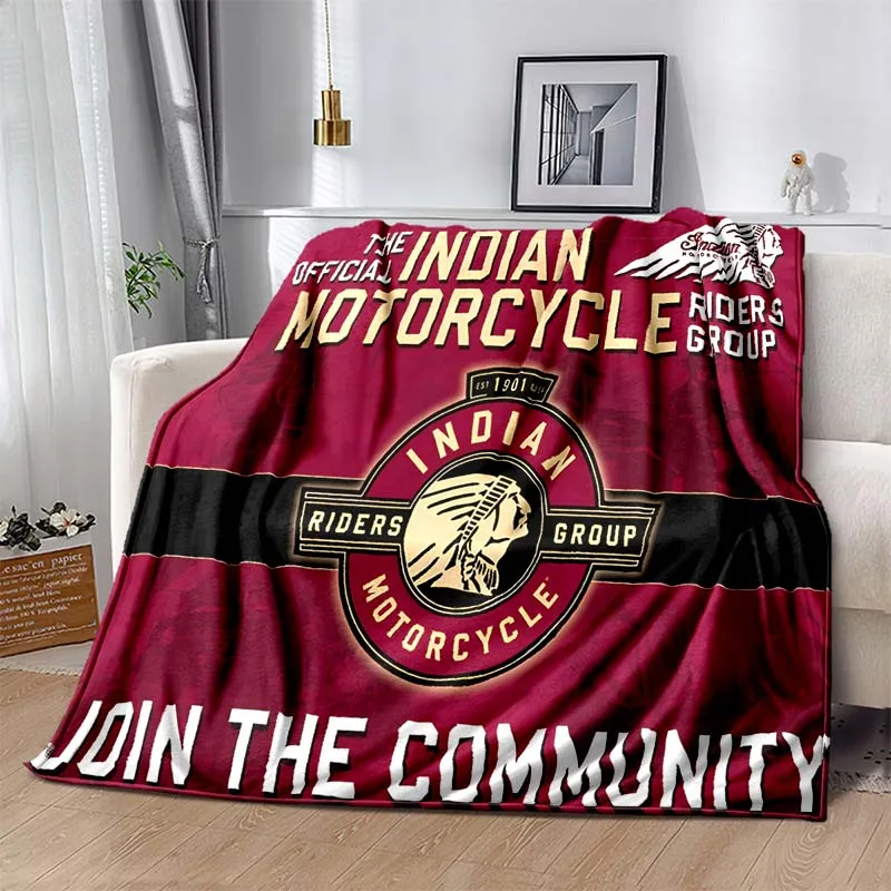 Indian motorcycle logo blanket travel quilt, sofa bed cover, bedroom decoration, dormitory blanket, fashionable birthday gift