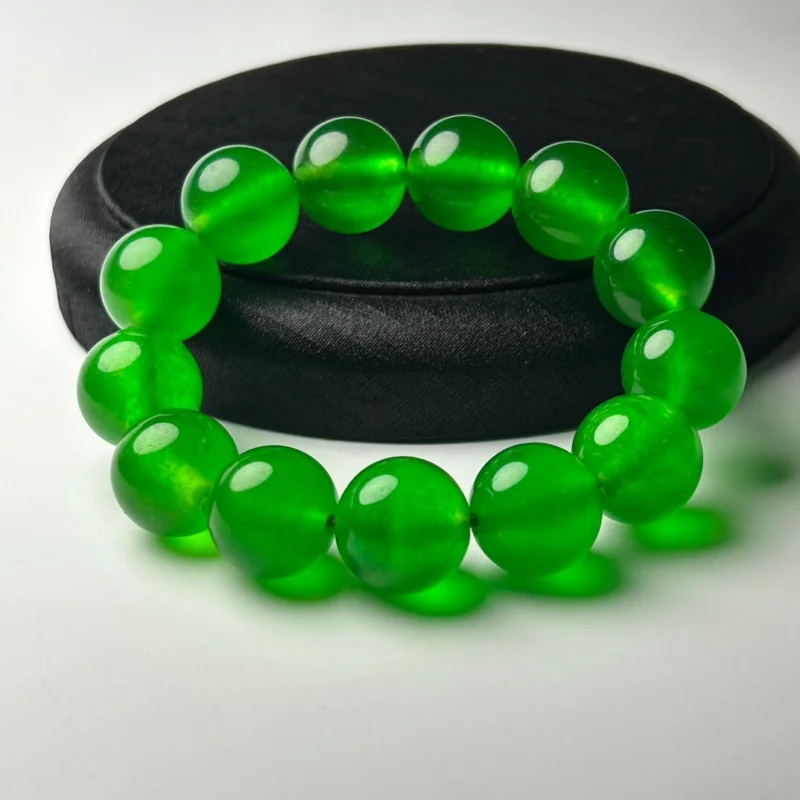 

Certified Natural Burmese Ice Green Beads Jade jadeite Bracelets bangle 17MM