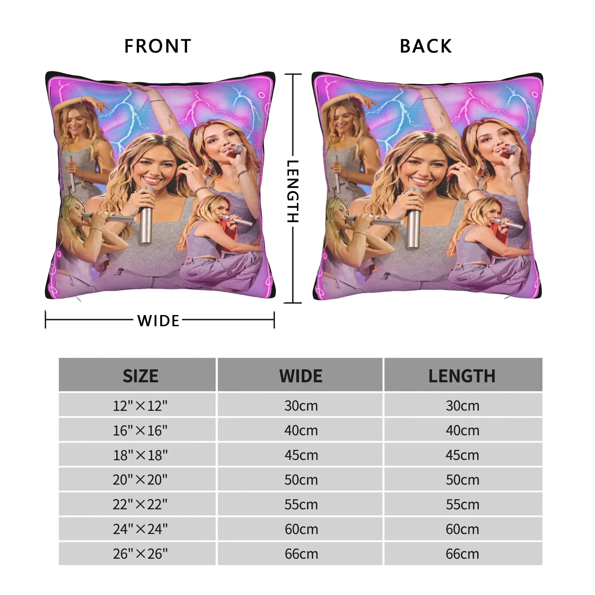 Hilary Duff Lucky Me Tour Pillow Case  Vintage Pillow Cover Comfy Pillowcases For Office Car Home Decor