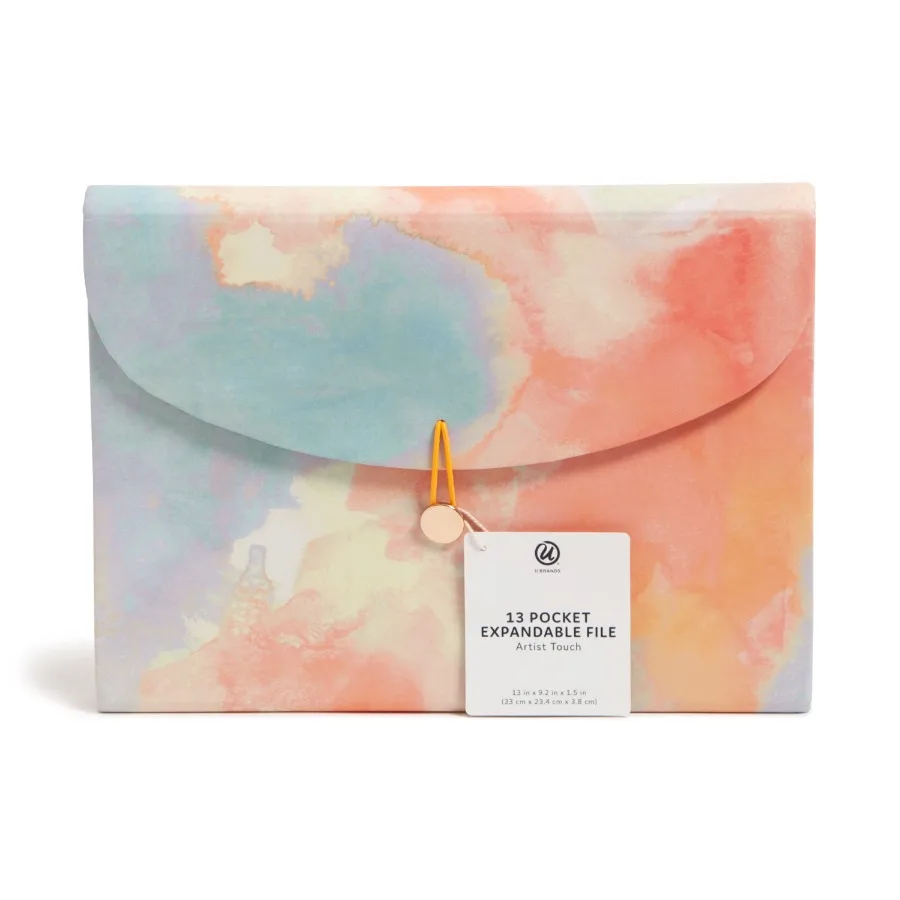 

13 Pocket Expandable File 13 x 9.2 x 1.5 in. Artistic Touch Sky Blue Assorted Colors