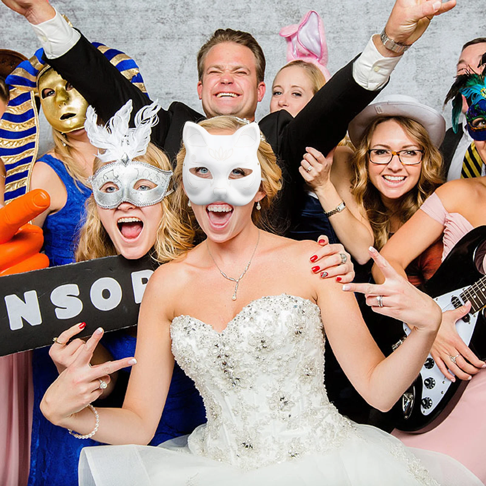 

DIY Cat Mask Blank Paper Pulp Unpainted Masquerade Party Mask Halloween Costume Craft Blanks Masquerade Masks Bulk