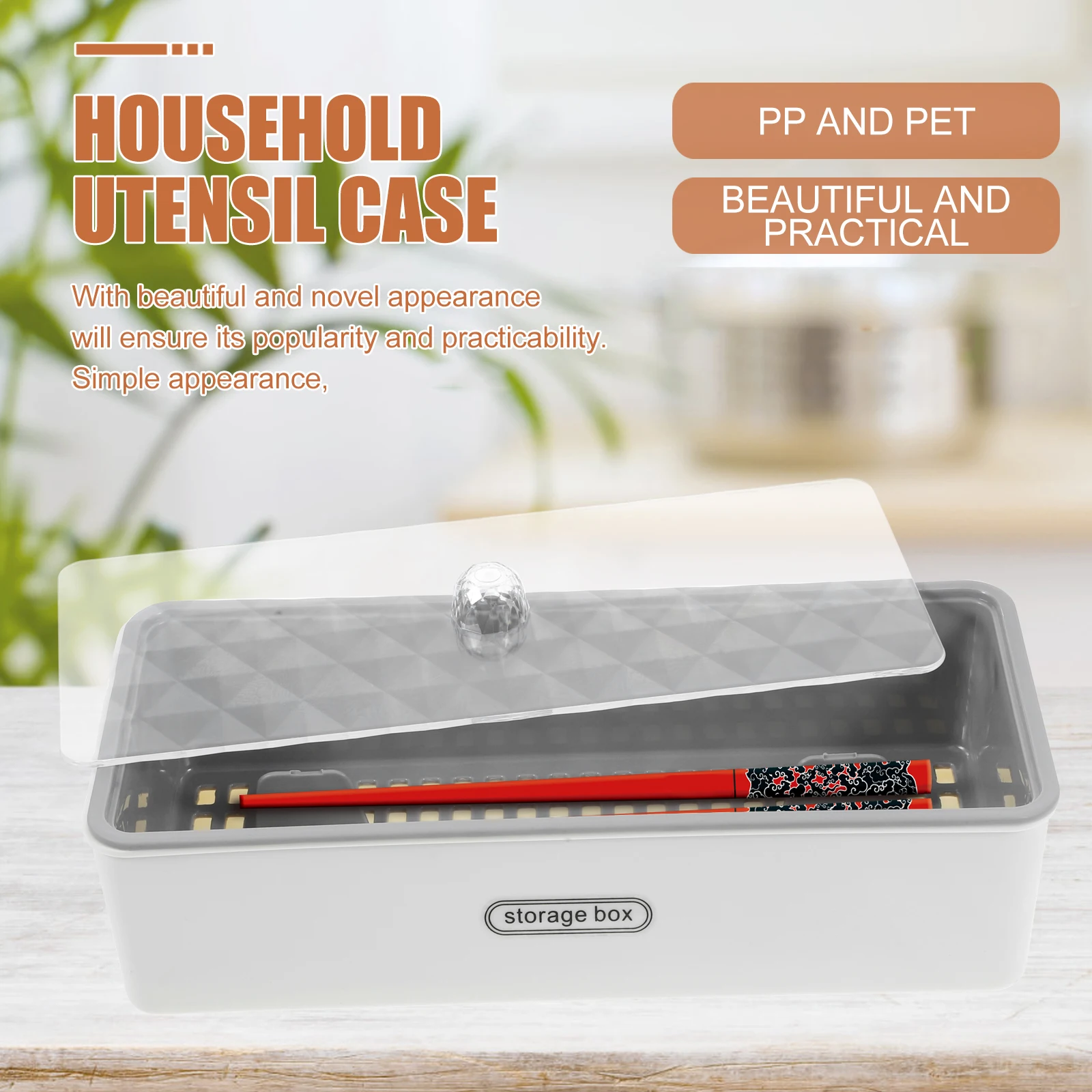 

Cutlery Box Knife Fork Storage White Countertop ganizer Reusable Easy Clean Practical Long Term Use Utensil Holder Case