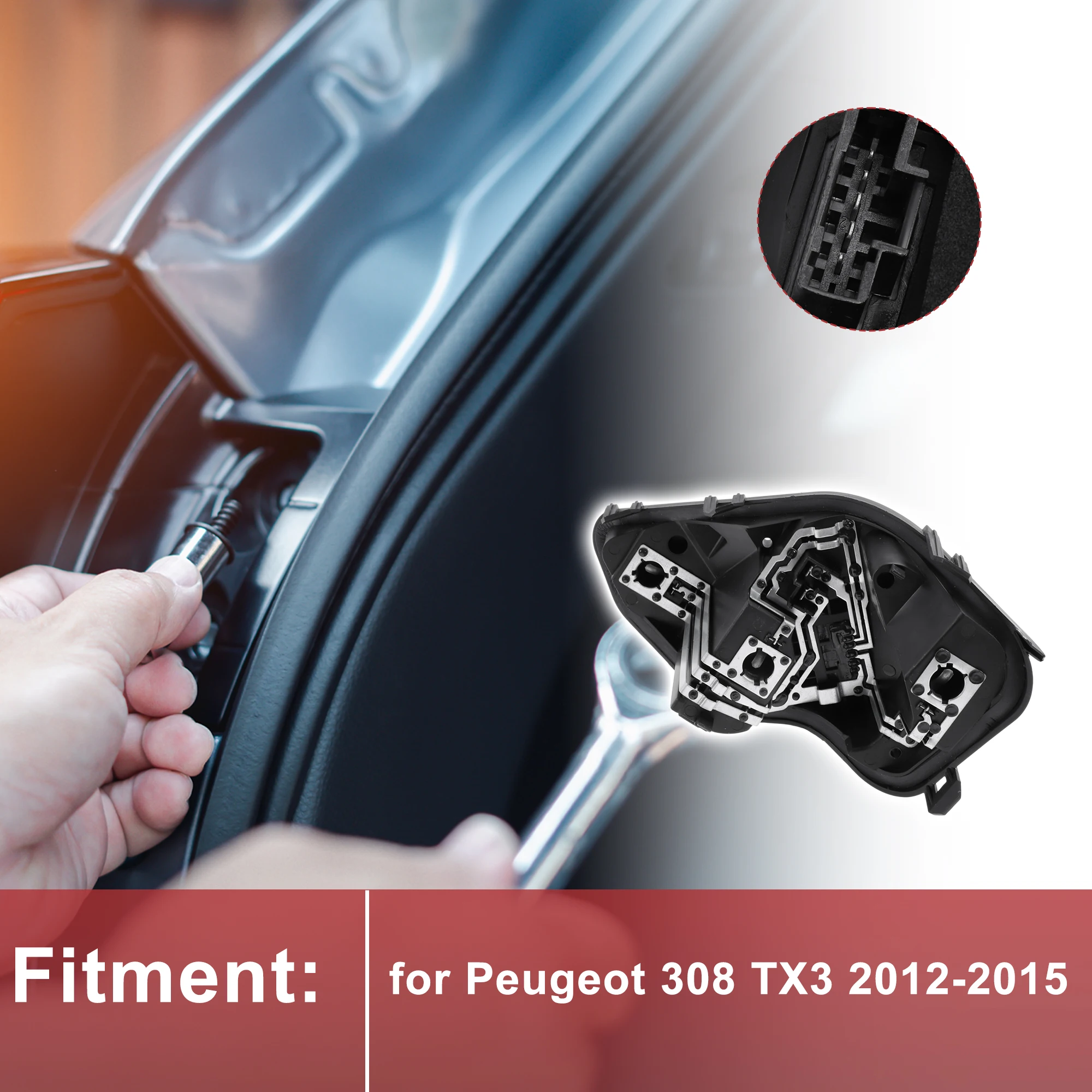 UXCELL 1 قطعة مقبس الإضاءة الخلفي الأيسر لبيجو 308 TX3 2012-2015 موصل المصباح الكهربي