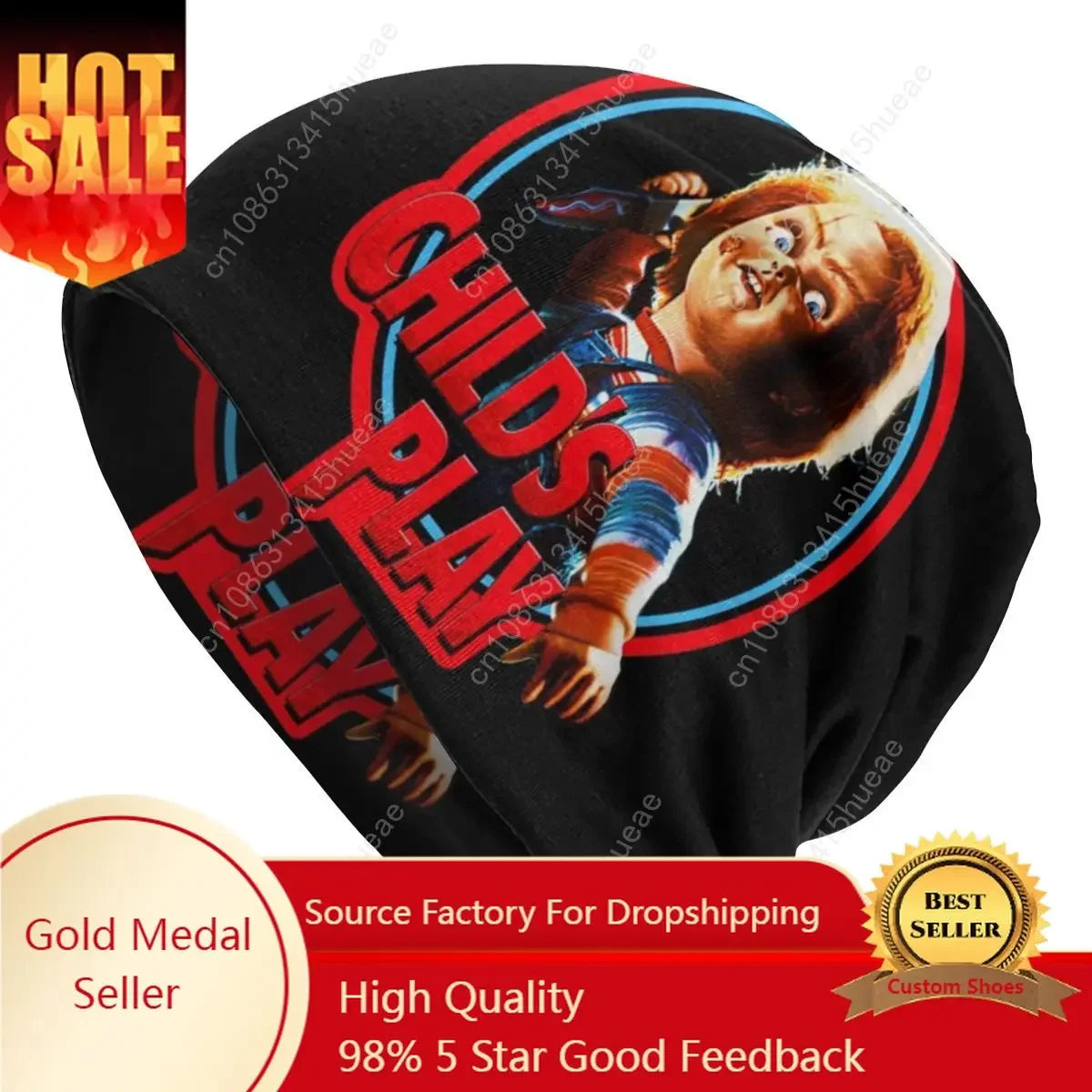 

Child's Play Chucky Bonnet Beanie Knit Hat Men Women Fashion Horror Movie Warm Winter Skullies Beanies Caps for Ski