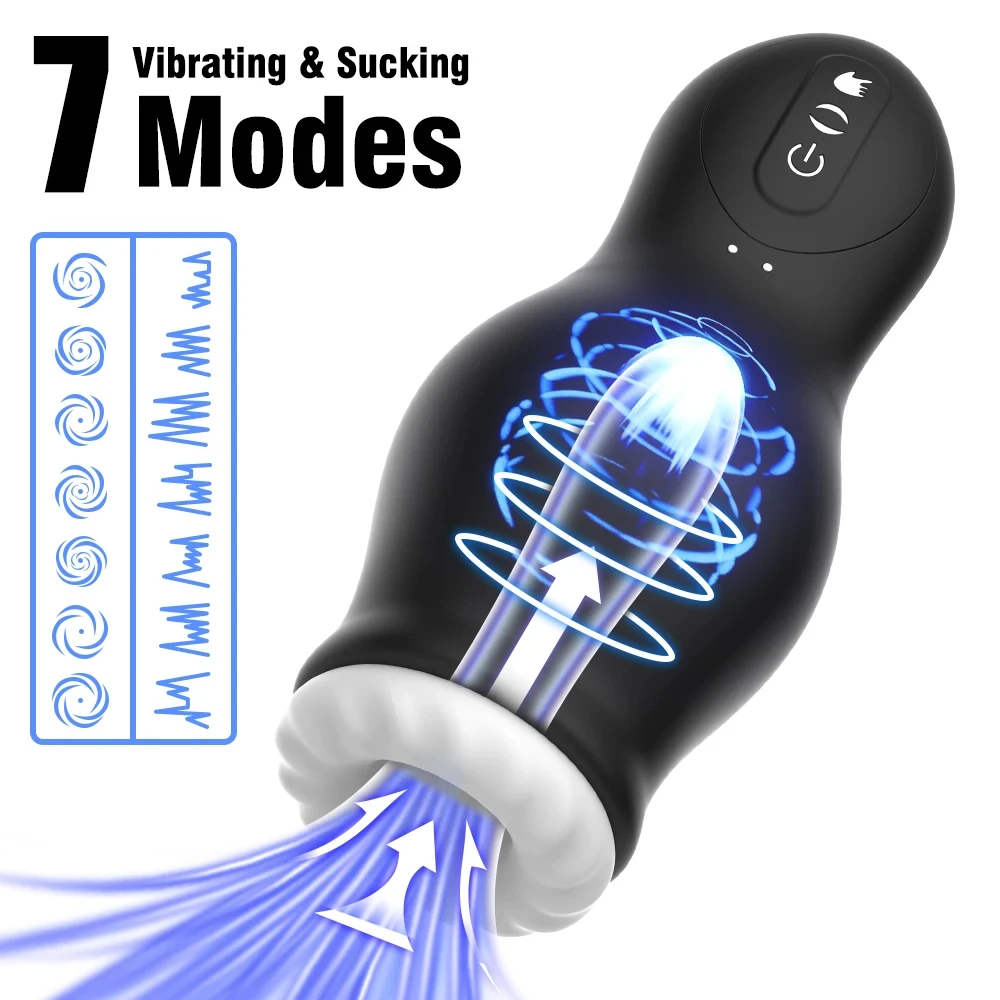 Automatic Male Masturbator Strong Sucking Vagina Pussy Masturbation Cup Hands Free Real Blowjob Vibrator Adult Sex Toys for Men