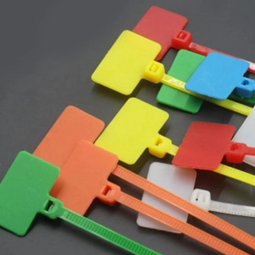 250Pcs Label Cable Ties Heavy Duty Nylon Self-Locking Zip Ties for Home Office Workshop Wire Organization 7 Colors Mixed