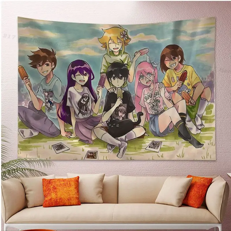 Omori Tapestry Art Cute Tarot Hippie Wall Hanging Dorm Home Decor Teenager Aesthetic Room Decor Tapestry Girl Kawaii Room Decor