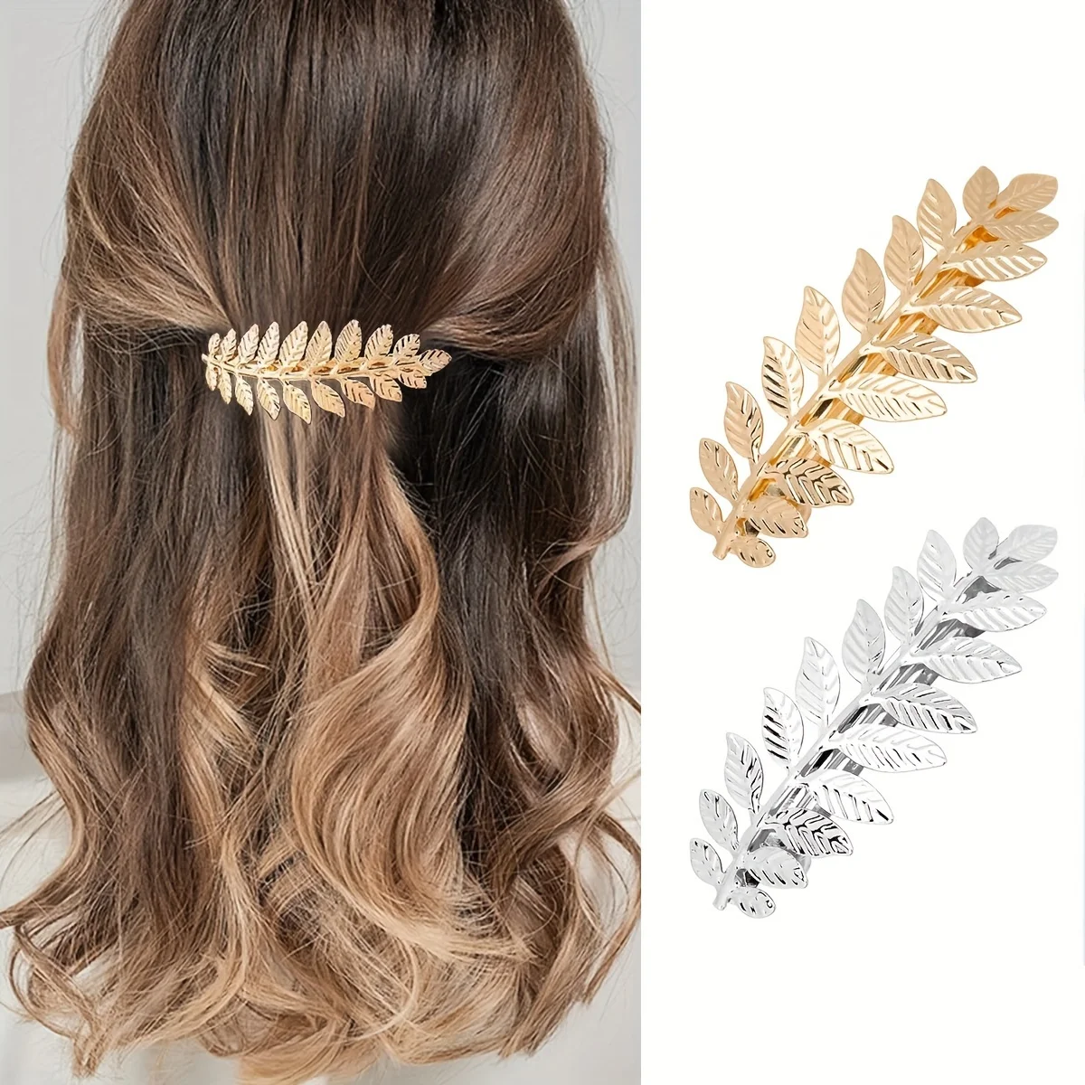 

Заколки для волос из сплава в форме листа, минималистичные и изящные весенние заколки, модные аксессуары для волос для повседневной носки и неформальных встреч