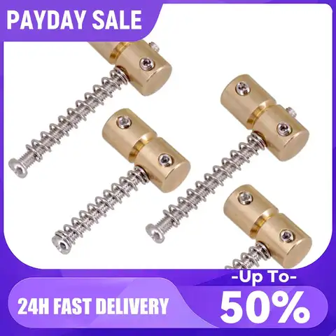 4pcs Brass Guitar Bridge Saddles Wear-resistant for Electric Guitar Bass Bridges Replacement Stringed Instruments