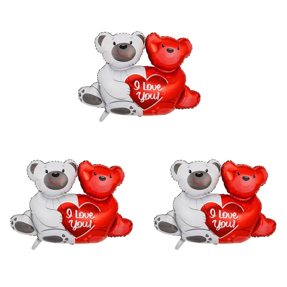 2/3/5Pcs Valentine's Day Balloon I Love you Hug Bear Foil Balloons Wedding Anniversary Decoration Birthday Party Supplies