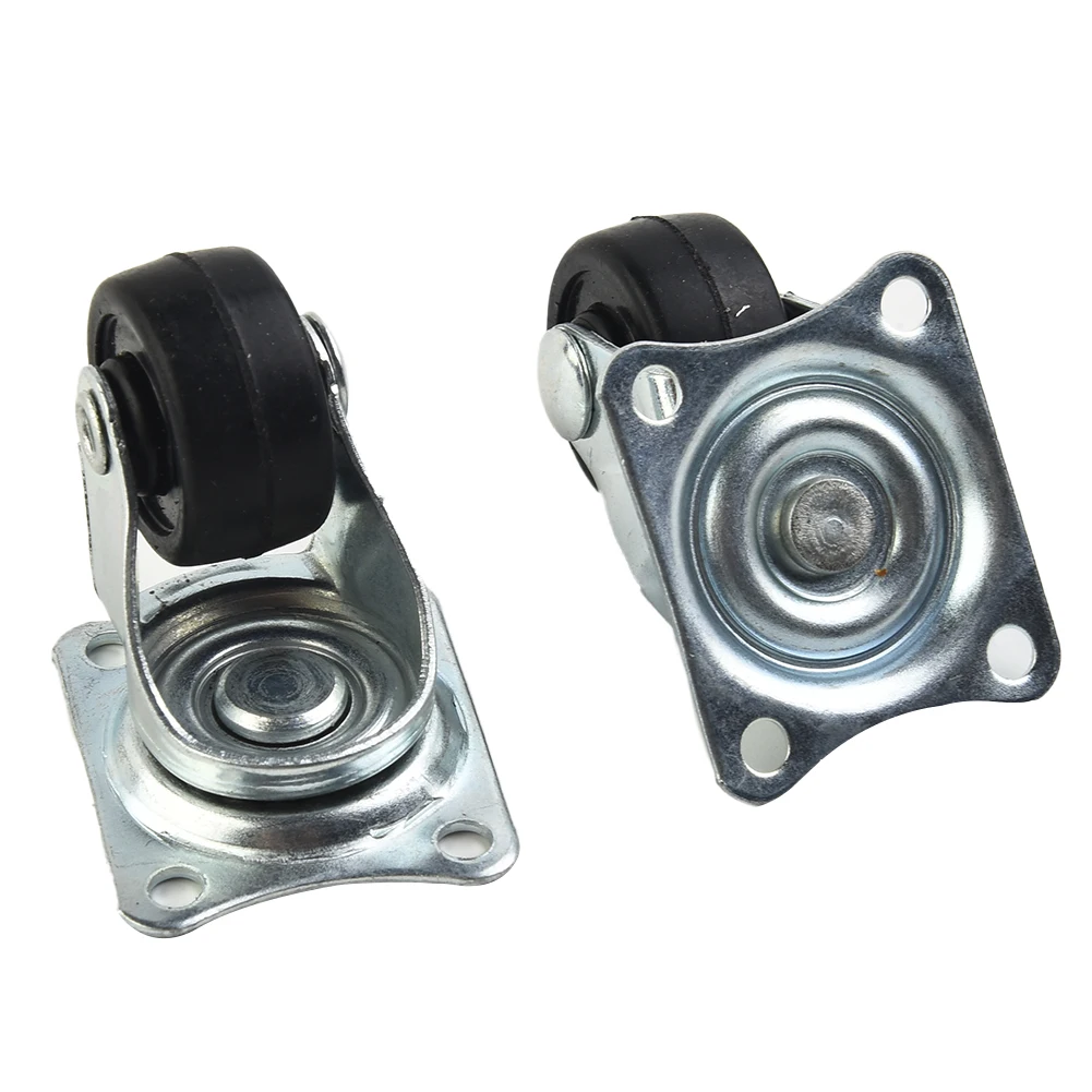 

Sturdy Support for Furniture and Appliances 1 Silver Rubber Furniture Wheels with Top Plates 4pcs Swivel Casters