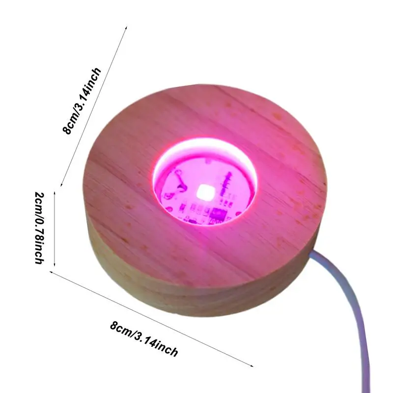 Base per lampada a LED in legno basi per luci notturne a LED per artigianato Base per Display in legno supporto in legno di faggio Base in cristallo luminoso ed elegante