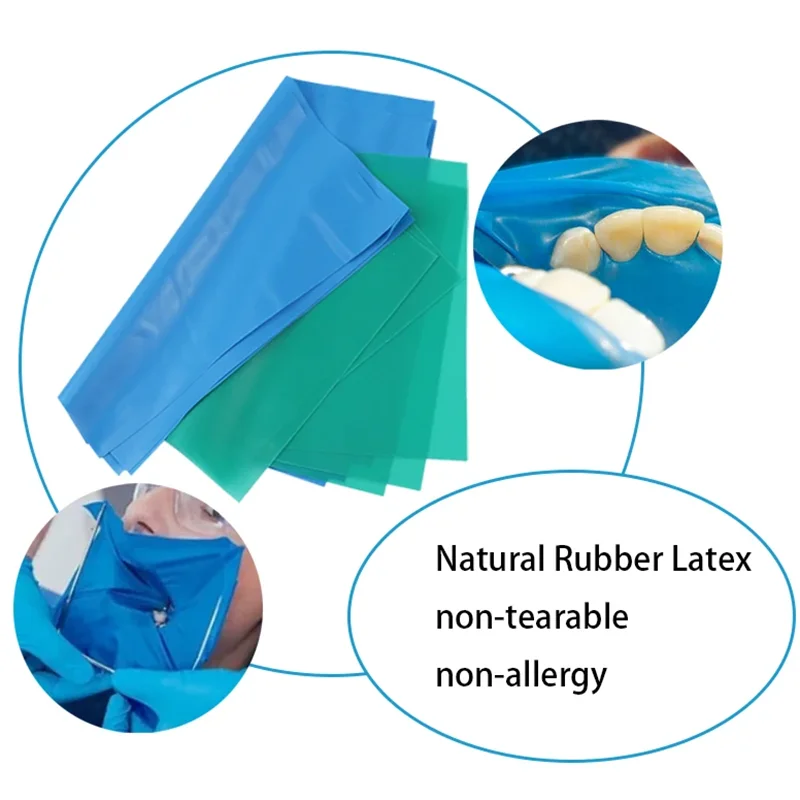 10pcs Dental Rubber Dam Sheets Non Sterile Dental Dam Natural Rubber Latex Oral Rubber Dam Dentistry Materials Supplies 5*5/6*6