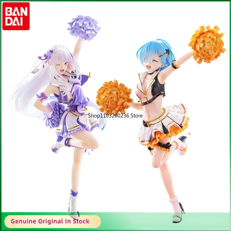 

BANDAI Ichiban Kuji Re:Life in A Different World From Zero Emilia Rem Give You Courage Action Figure Desktop Ornaments