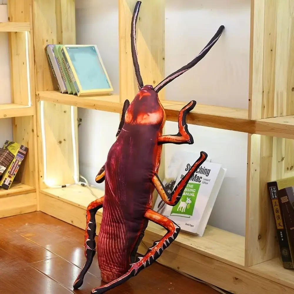 Kids Toy Simulation Cockroach Plush Toy 3D Printed Prank Insect Pillow Weird Stuffed Cockroach Birthday Gift