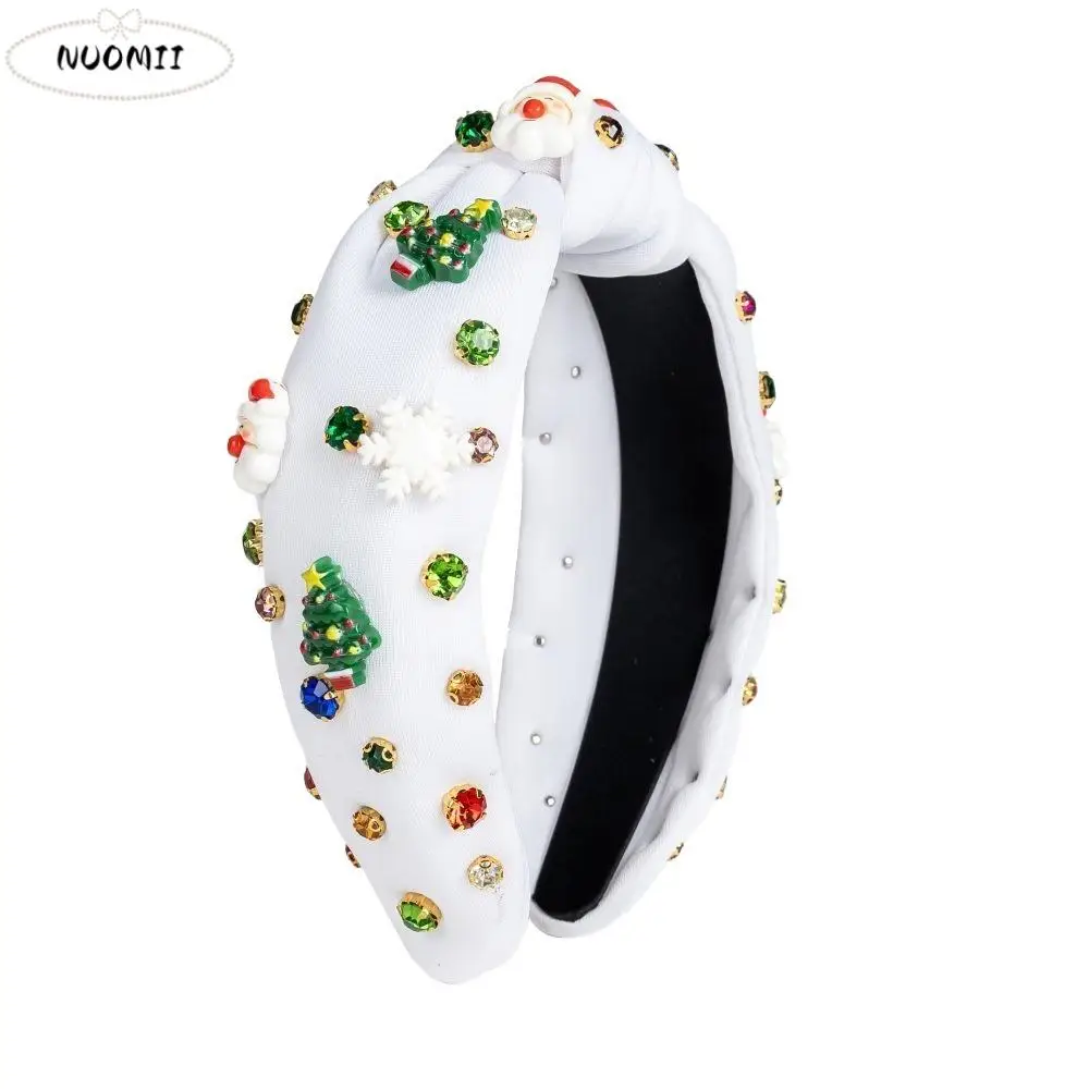 

Забавная рождественская повязка для волос со стразами, снежинка, элегантный снеговик, креативный обруч для волос с мультяшным бантом, вечерние реквизит для косплея, повседневный