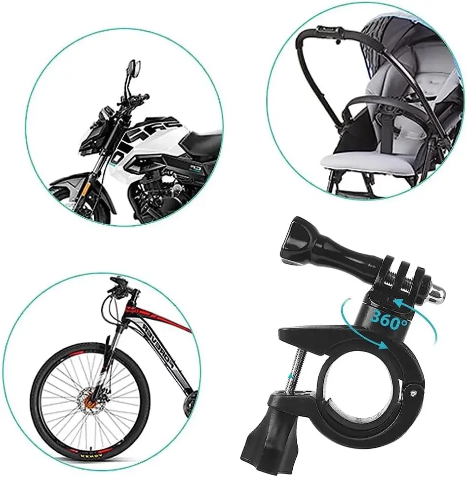 Camera Handlebar Mount Handlebar Mount Clip for Bike Bicycle Motorcycle,Motor Action Holder Clamp for GoPro Hero8/7/3 Cameras