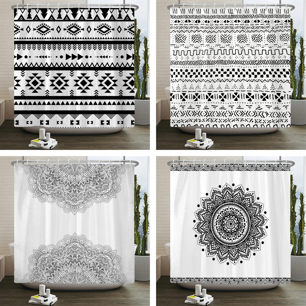 Mandala Shower Curtain 3D Print Bohemian style Bathroom Curtain Frabic Waterproof Polyester 180x180cm Bath Curtains With Hooks