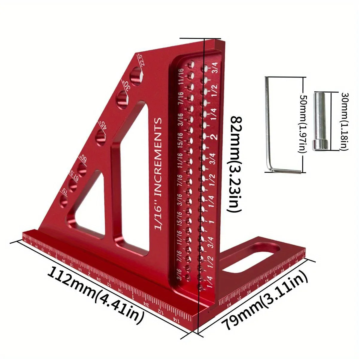 3D Multi-Angle Measuring Ruler - Woodworking Square Protractor 22.5-90 Degree and Miter Triangle Ruler for Engineer Carpenter