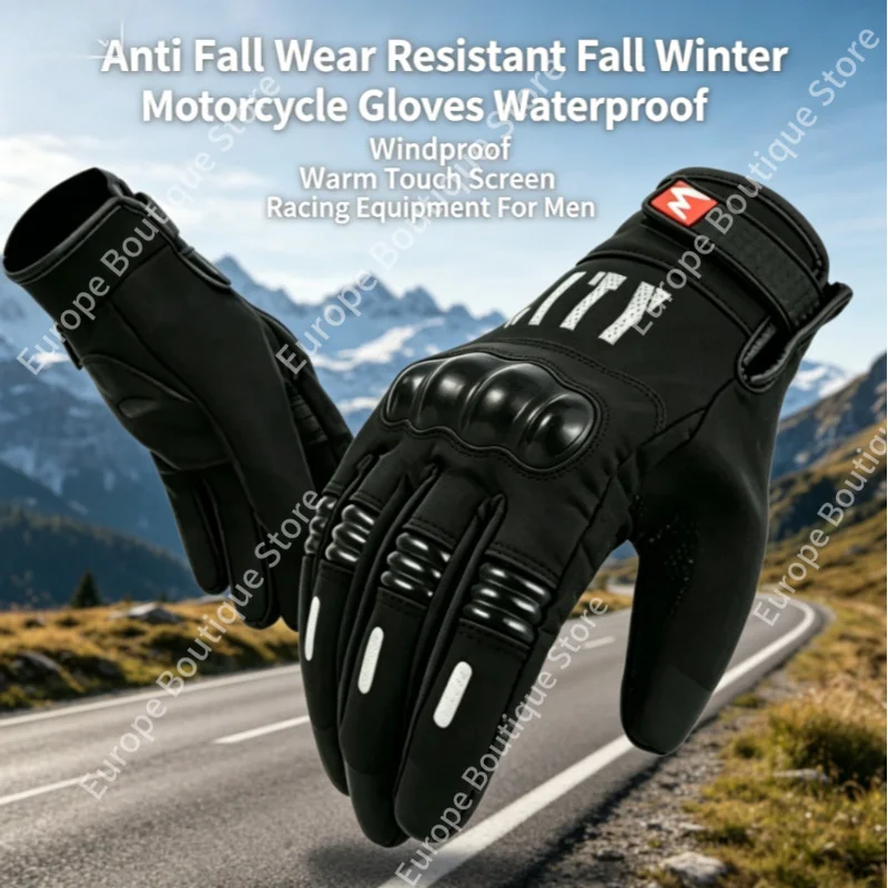 2026 NEW Waterproof Windproof Warm Fall Winter Motorcycle Gloves Men Anti Fall Wear Resistant Touch Screen Racing Equipment