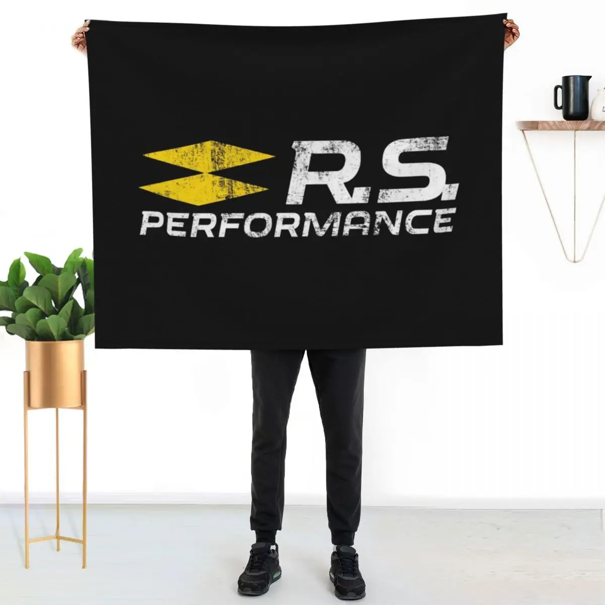 RS PERFORMANCE LOGO (YELLOW-WHITE) Throw Blanket Heavy Weighted Blankets For Baby Warm Decorative Sofas Sofas Blankets