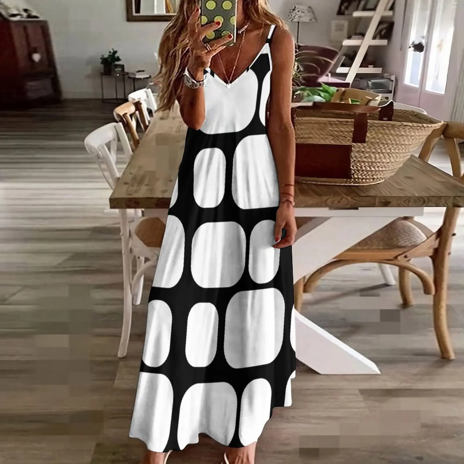 Mid Century Mod Inspired Night Print Fibr fur s, Robe longue, Vêtements élégants, Robe de mariée pour invités