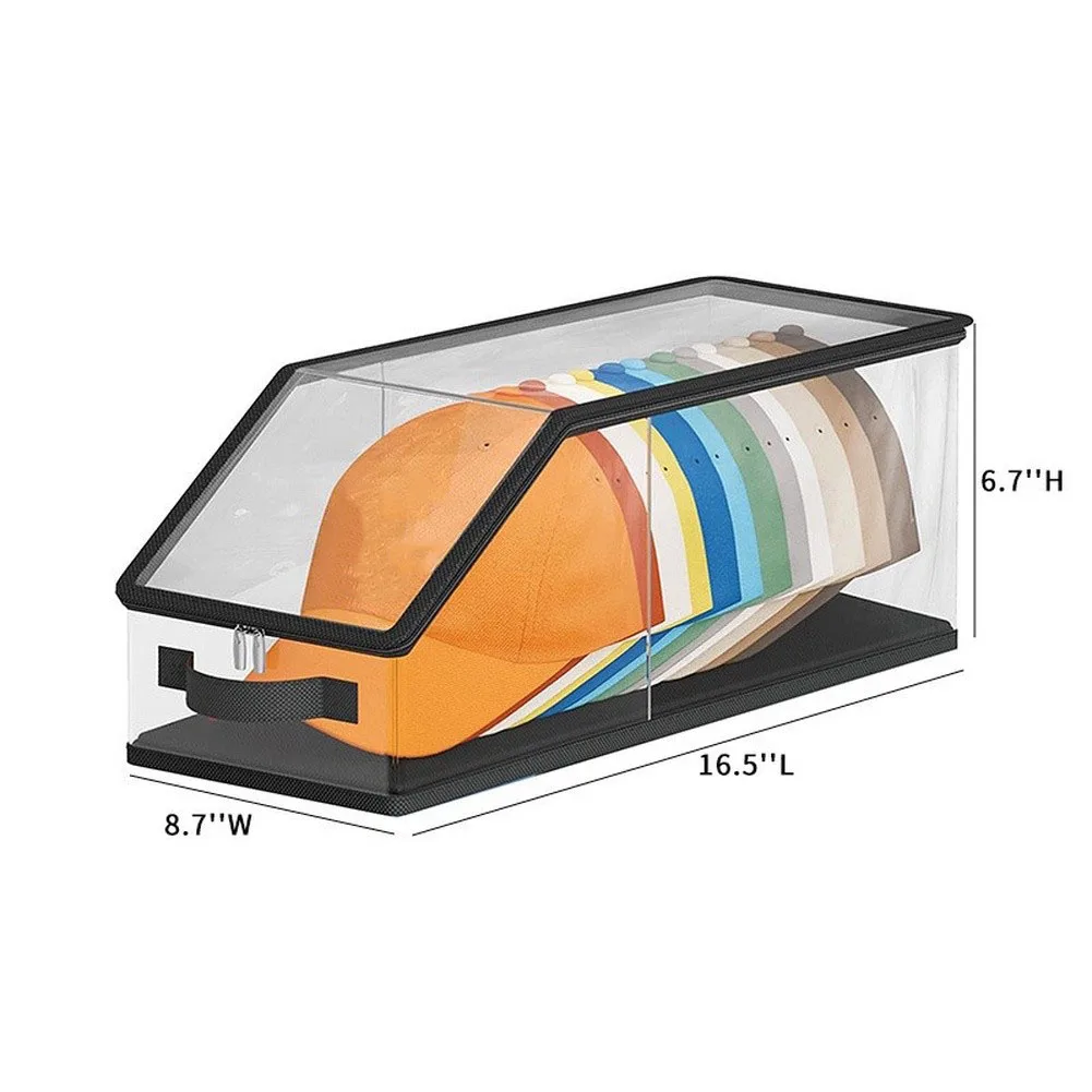For Baseball Cap Storage Box Transparent Plastic with For Cardboard Base Stackable Design for Vertical Storage