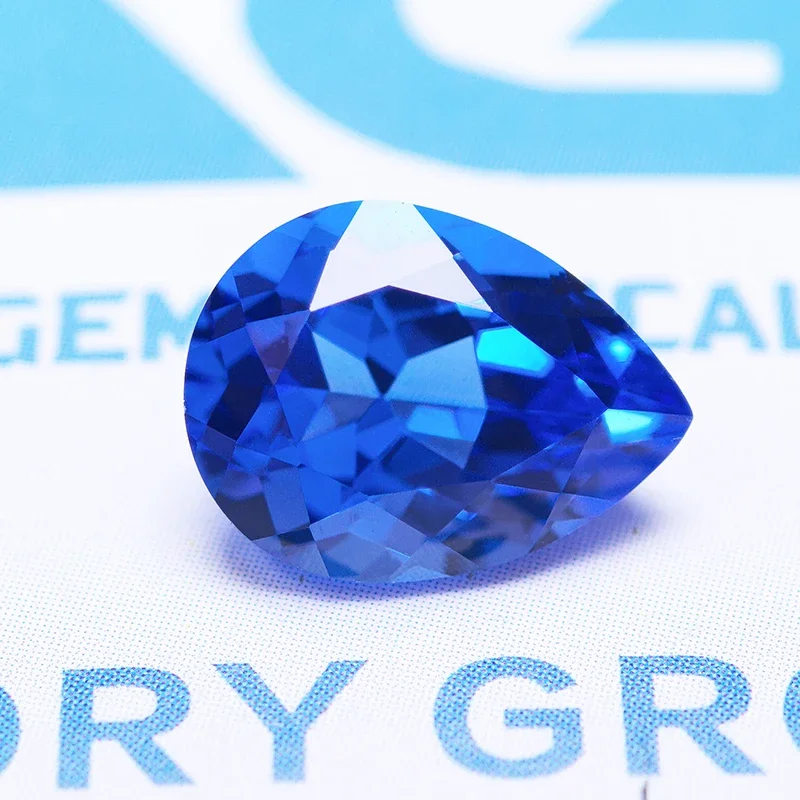 Lab Grown Cobalt Spinel Pear Shape Blue Color Extremely Shiny Quality Gemstone Jewelry Making Materials Selectable Certificate
