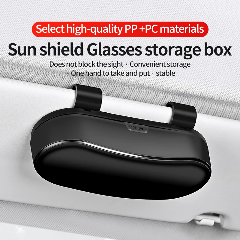 New car Glasses Case, Car Driver and Passenger Glasses, Car Interior Sunshade, Glasses Clip Card, Dust-Proof Storage Box