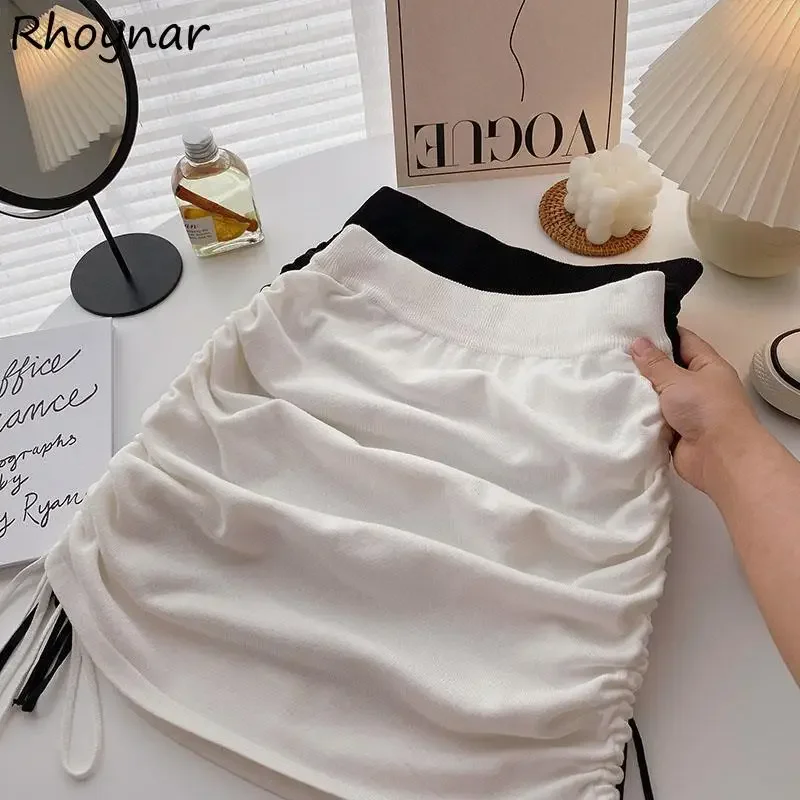 

Юбки женские летние мягкие шикарные милые сексуальные новые выше колена для отдыха элегантные винтажные однотонные повседневные плиссированные женские юбки Ulzzang Fit